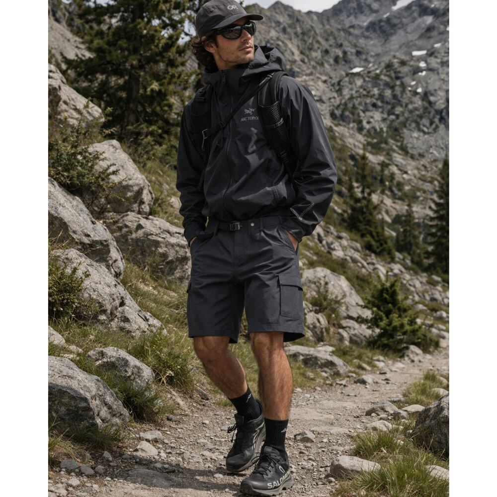 Gorpcore prAna Zion Cargo Shorts Men’s 28 Charcoal Gray Hiking Outdoor Nylon